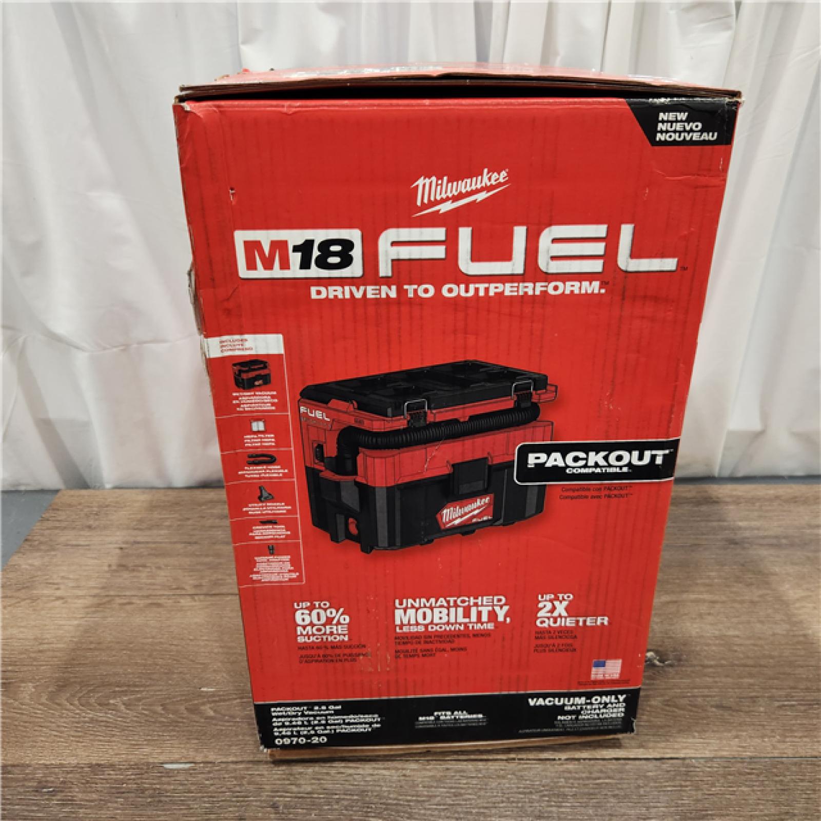 AS-IS M18 FUEL PACKOUT 18-Volt Lithium-Ion Cordless 2.5 Gal. Wet/Dry Vacuum (Vacuum-Only)