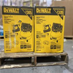 DALLAS LOCATION - NEW! DEWALT 6 Gal. 18-Gauge Brad Nailer and Heavy-Duty Pancake Electric Air Compressor Combo Kit PALLET -(4 UNITS)