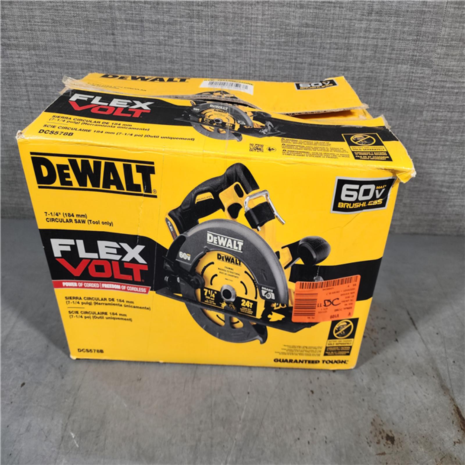 HOUSTON LOCATION - AS-IS DEWALT FLEXVOLT 60V MAX Cordless Brushless 7-1/4 in. Wormdrive Style Circular Saw (Tool Only)