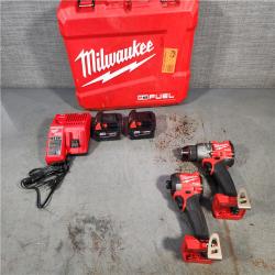 HOUSTON LOCATION - AS-IS Milwaukee M18 FUEL 18V Lithium-Ion Brushless Cordless Hammer Drill and Impact Driver Combo Kit (2-Tool) with 2 Batteries