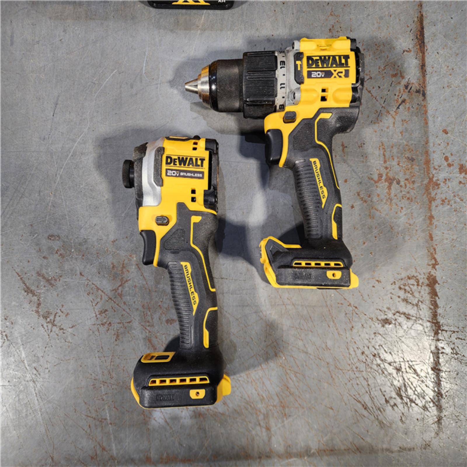 HOUSTON LOCATION - AS-IS DEWALT 20V MAX XR Hammer Drill and ATOMIC Impact Driver 2 Tool Cordless Combo Kit with (2) 4.0Ah Batteries, Charger, and Bag