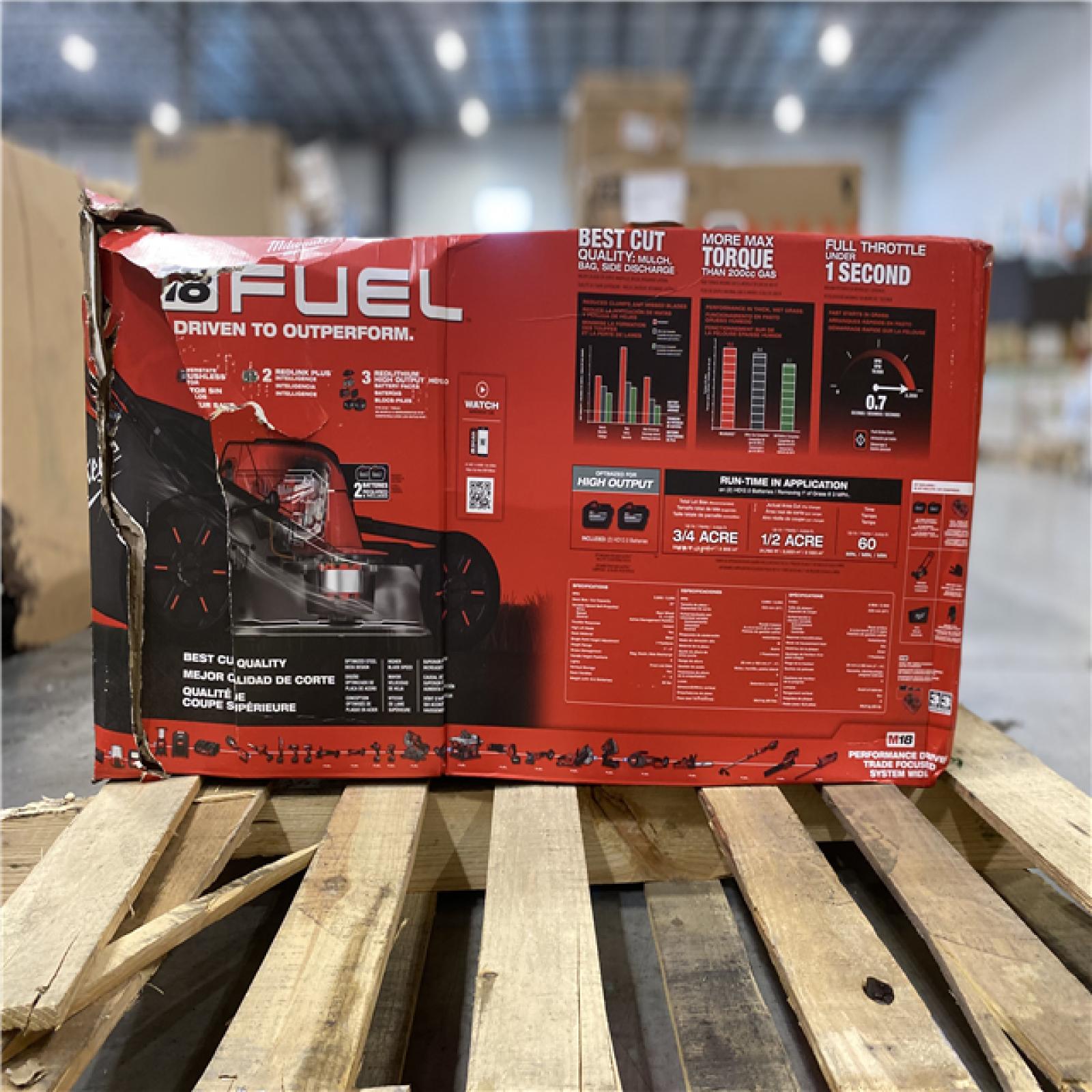 DALLAS LOCATION -  Milwaukee M18 FUEL Brushless Cordless 21 in. Walk Behind Dual Battery Self-Propelled Mower w/(2) 12.0Ah Battery and Rapid Charger