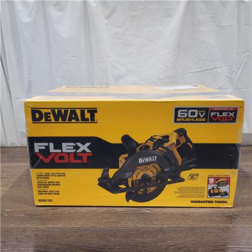 NEW! DEWALT DCS577X1 60V FLEXVOLT MAX Lithium-Ion 7-1/4 Brushless Cordless Wormdrive Style Circular Saw Kit 9.0 Ah