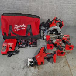 HOUSTON LOCATION - AS-IS Milwaukee 5 Tool Combo Kit W/ (2) Battery & Charger