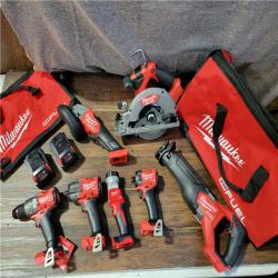 CALIFORNIA NEW MILWAUKEE M18 7-TOOL COMBO KIT (2 BATTERIES, 1 CHARGER, AND 2BAGS INCLUDED)