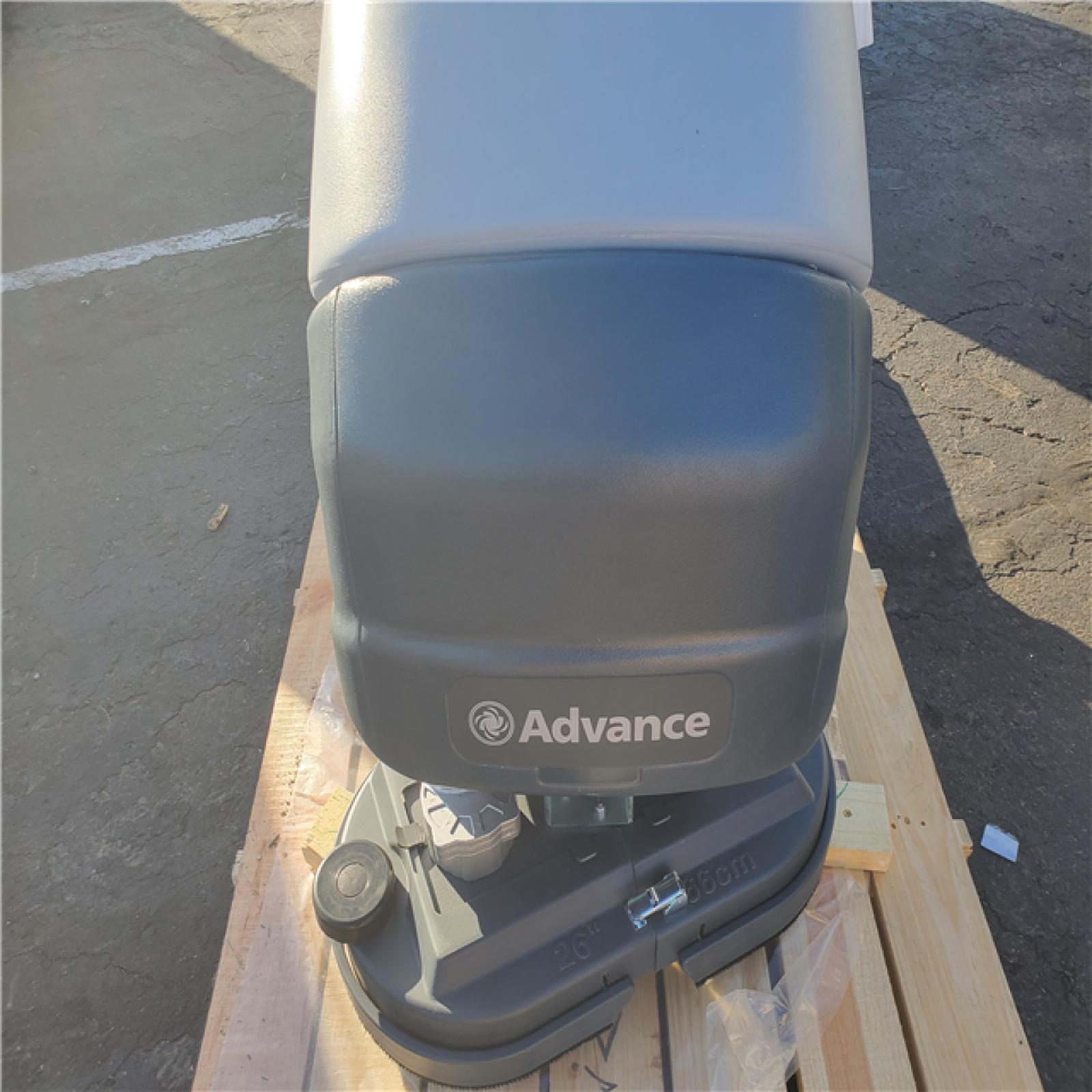 Phoenix Location NEW Nilfisk Advance 56112398 SC750 26D EcoFlex Walk Behind Floor Scrubber with four 242 Ah Wet batteries onboard charger and pad holders $14,600 Retail