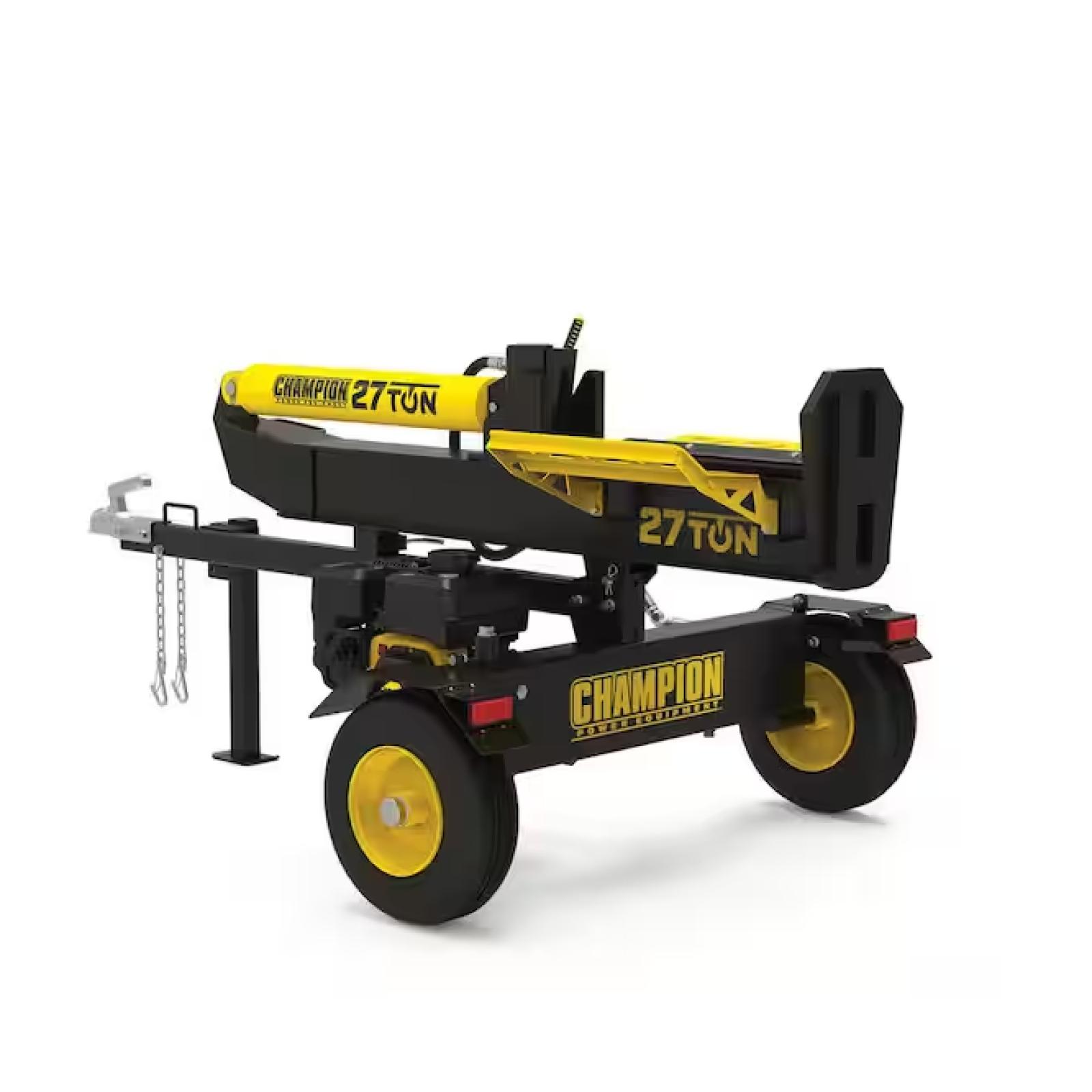 DALLAS LOCATION - Champion Power Equipment 27 Ton 224 cc Gas Powered Hydraulic Wood Log Splitter w/Vertical/Horizontal Operation and Auto Return-with Hydraulic Oil