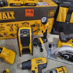 HOUSTON LOCATION - AS-IS (APPEARS LIKE NEW) DEWALT 20V MAX Cordless 10 Tool Combo Kit with (2) 20V 2.0Ah Batteries, Charger, and Bag