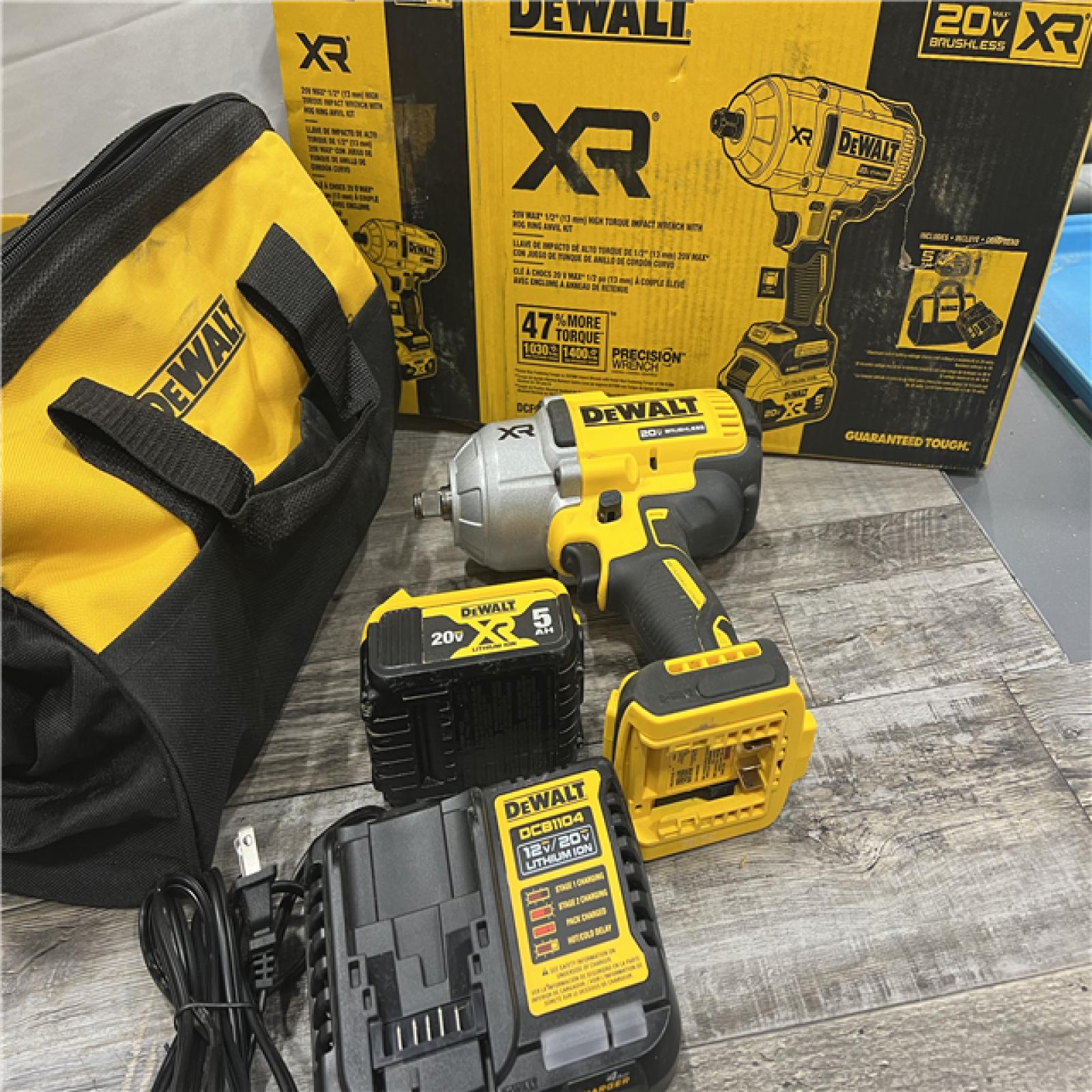 AS-IS DEWALT 20V MAX* XR 1/2  High Torque Impact Wrench with Hog Ring Anvil