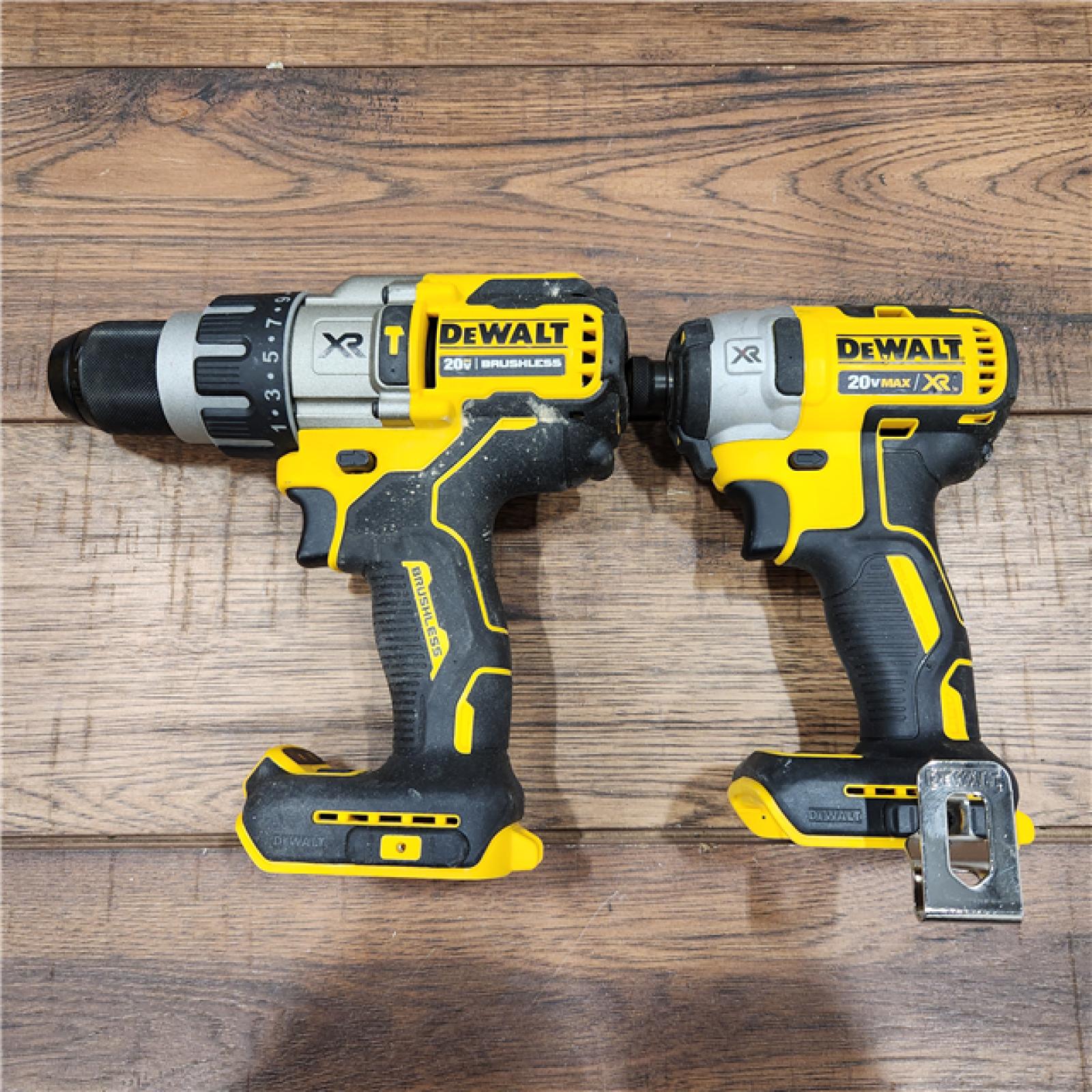 AS-IS 20V MAX Cordless Brushless Hammer Drill/Driver 2 Tool Combo Kit with FLEXVOLT ADVANTAGE