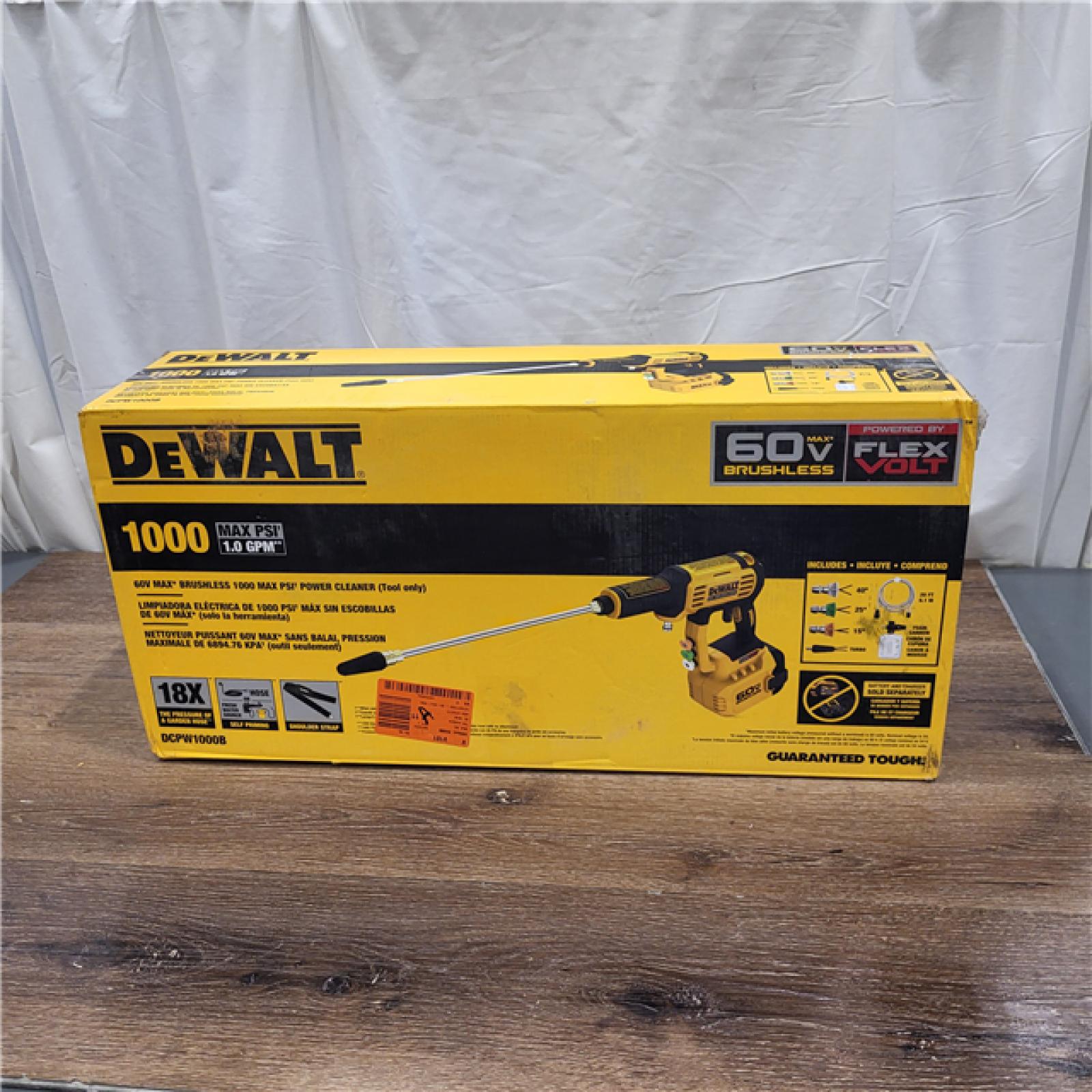 as is FLEXVOLT 60V MAX 1000 PSI 1.0 GPM Cold Water Cordless Battery Power Cleaner (Tool Only)