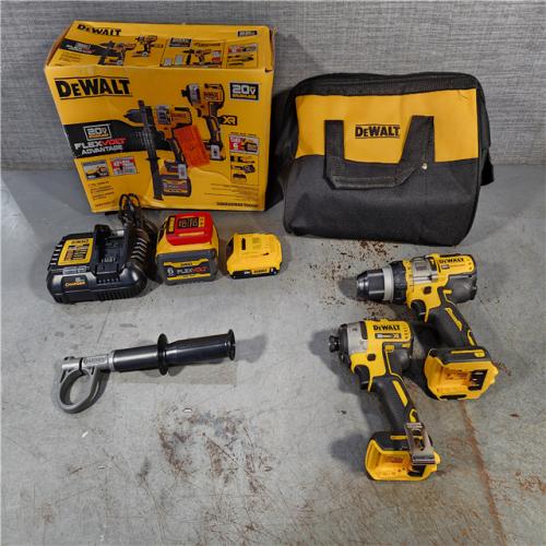 HOUSTON LOCATION - AS-IS DEWALT 20V MAX Cordless Brushless Hammer Drill/Driver 2 Tool Combo Kit with FLEXVOLT ADVANTAGE