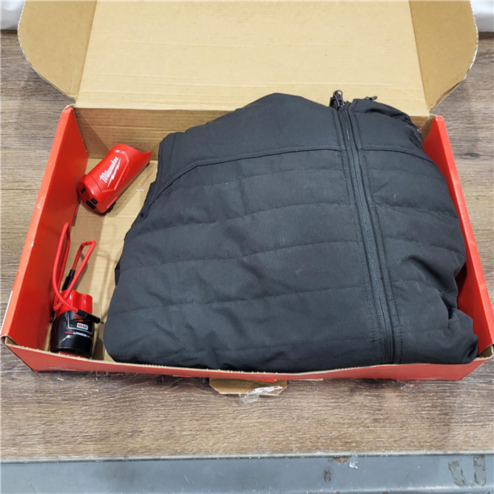 AS-IS Milwaukee M12 12V Mens Heated Axis Hooded Jacket with Battery, Black, Size XL - M102B-21XL