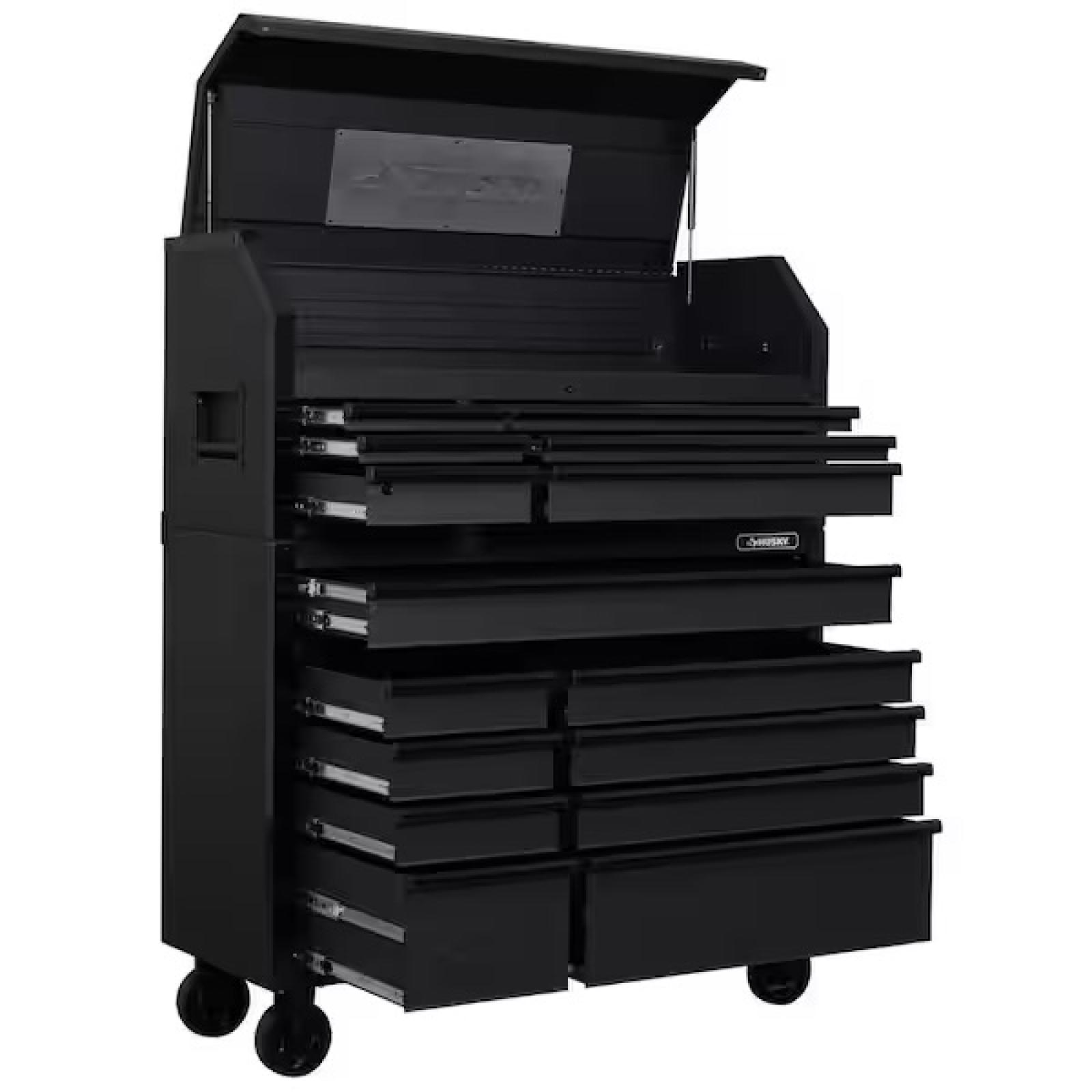 Houston Location - AS-IS (2Qty) Husky 52in. 15-Drawer Heavy Duty Tool Chest. Color-Matte Black