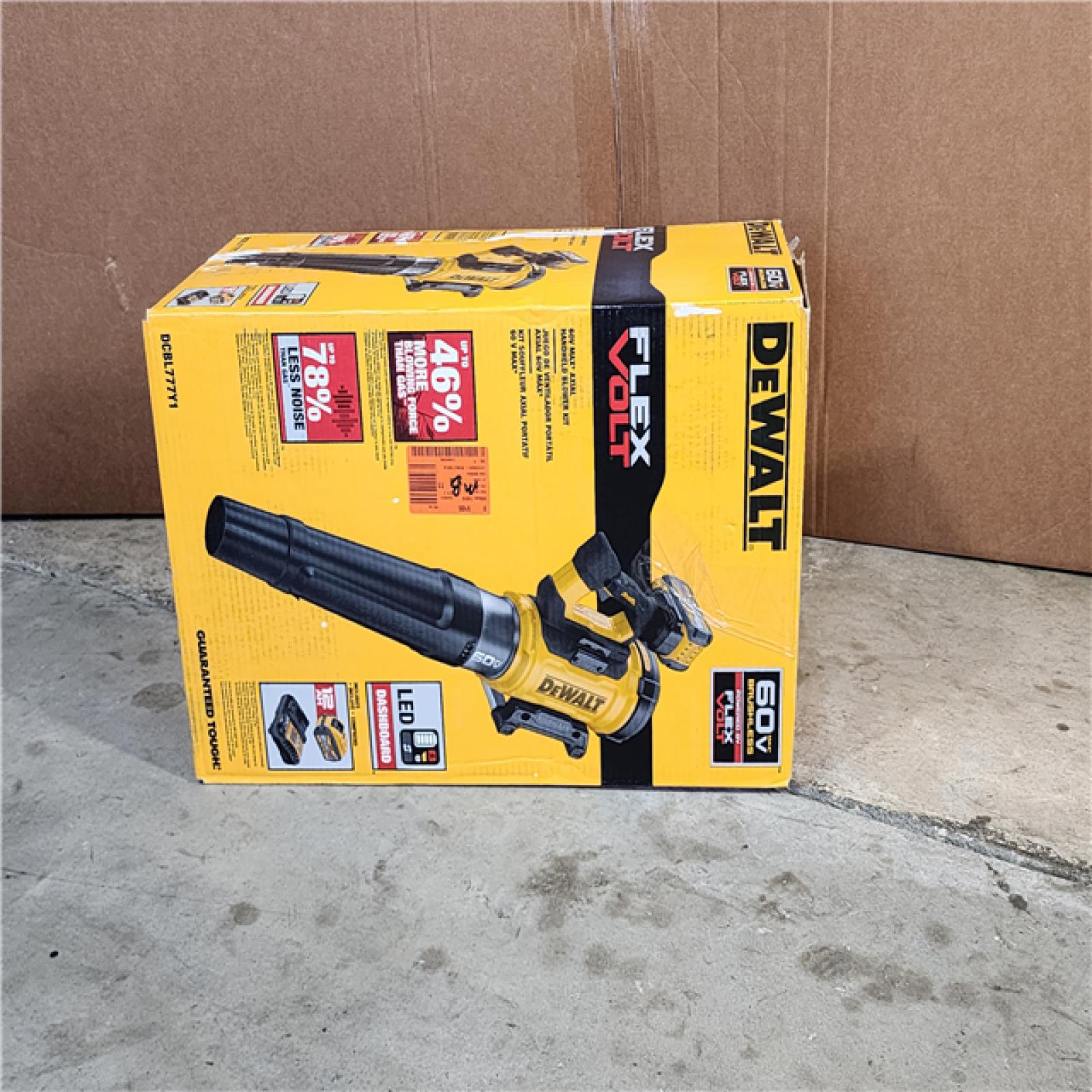 HOUSTON LOCATION - AS-IS (APPEARS LIKE NEW) DeWalt 60V MAX DCBL777Y1 157 Mph 780 CFM 60 V Battery Handheld Blower Kit (Battery & Charger)