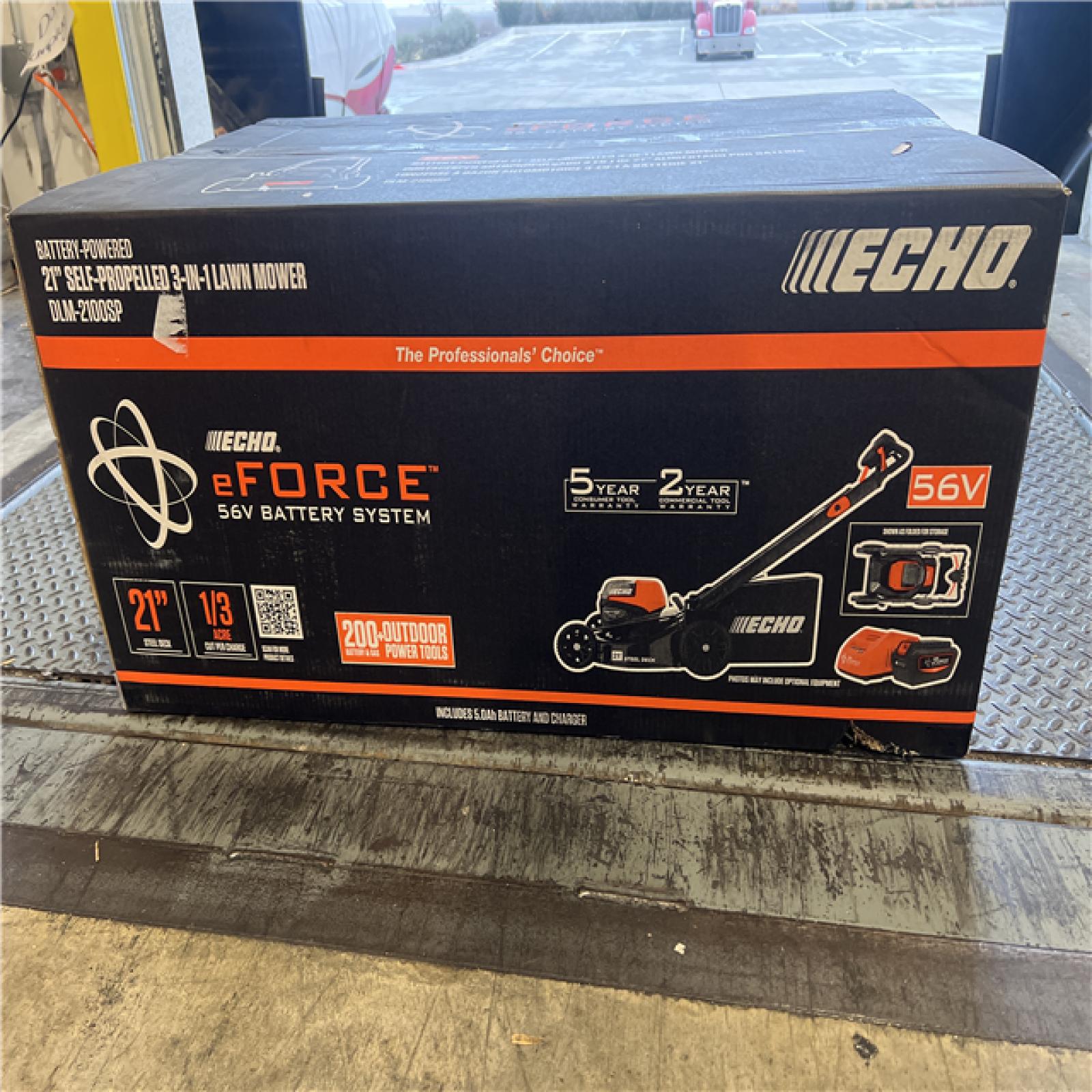 DALLAS LOCATION - ECHO eFORCE 56V 21 in. Cordless Battery Walk Behind Self-Propelled Lawn Mower with 5.0Ah Battery and Charger