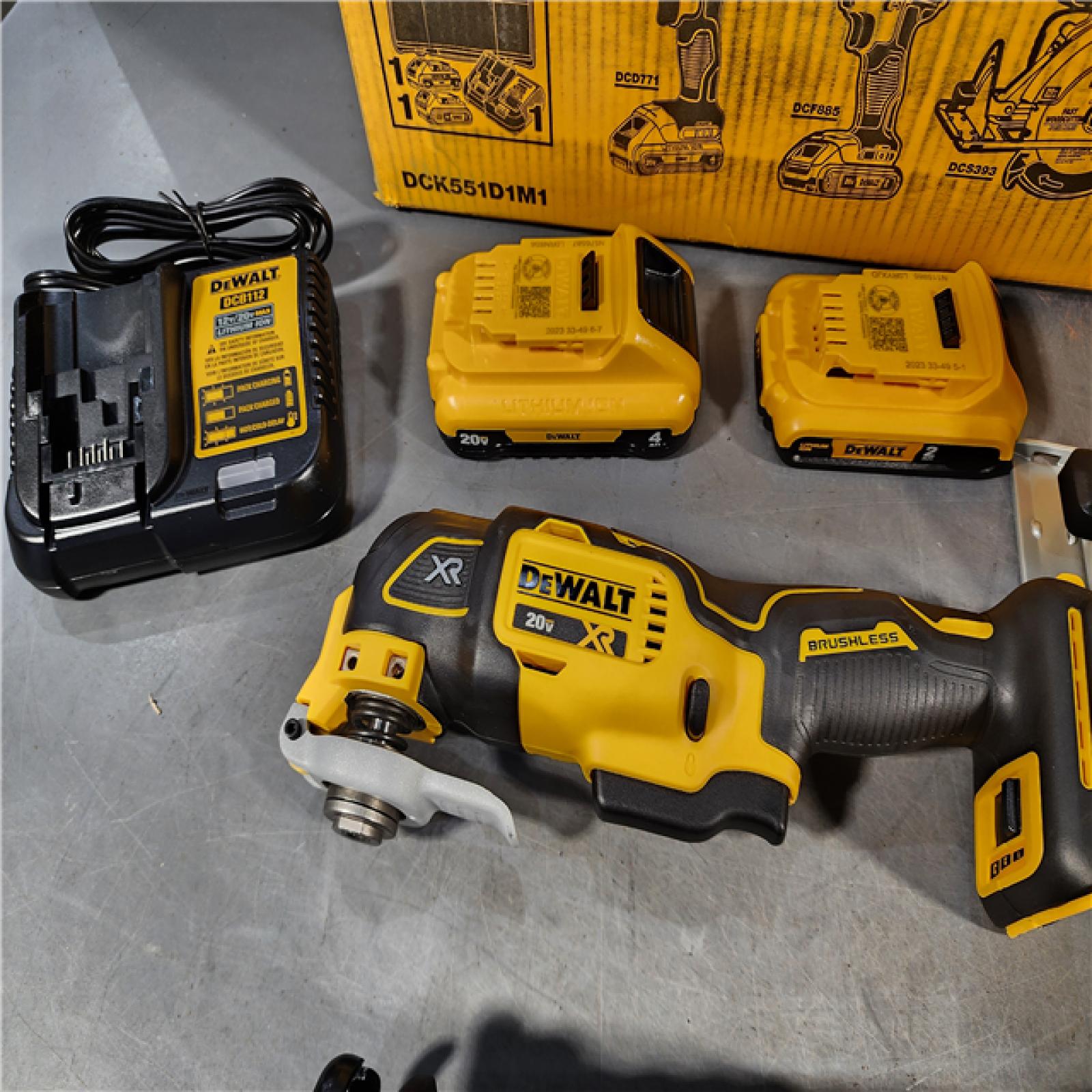 HOUSTON LOCATION - AS-IS (APPEARS LIKE NEW) DEWALT  20V MAX Lithium-Ion Brushless Cordless 5-Tool Combo Kit 4.0