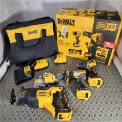 HOUSTON LOCATION - AS-IS DEWALT 20-Volt Maximum Lithium-Ion Cordless 4-Tool Combo Kit with (2) 4 Ah Batteries and Charger