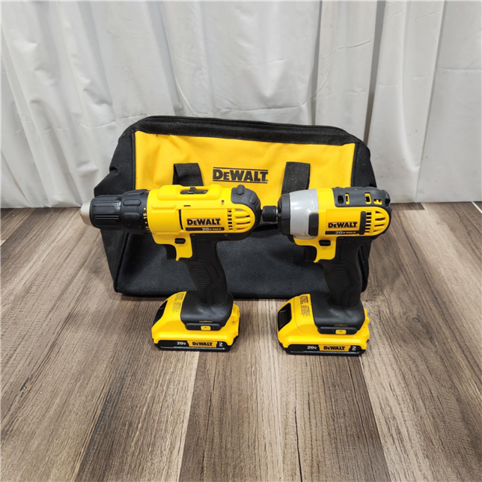 AS IS DEWALT 20V MAX XR Hammer Drill and ATOMIC Impact Driver 2 Tool Cordless Combo Kit with (2) 4.0Ah Batteries, Charger, and Bag