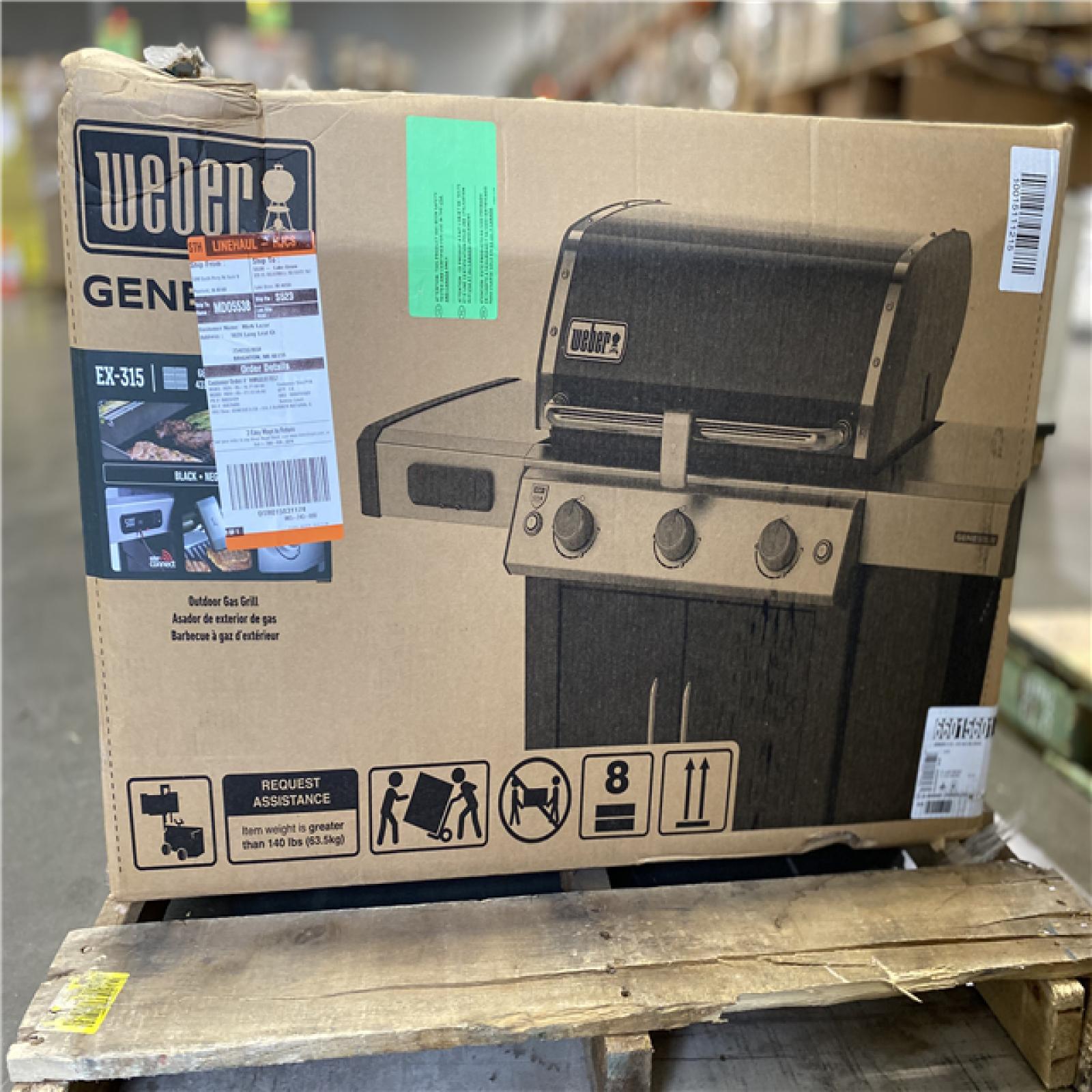 DALLAS LOCATION -  Weber Genesis II Smart EX-315 3-Burner Natural Gas Grill in Black with Connect Smart Grilling Technology