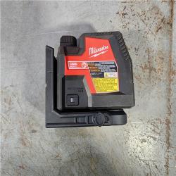 HOUSTON LOCATION - AS-IS MILWAUKEE 100 Ft. REDLITHIUM Lithium-Ion USB Green Rechargeable Cross Line Laser Level with Charger