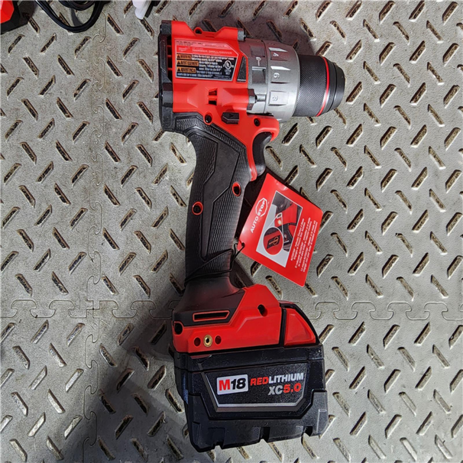 HOUSTON LOCATION - AS-IS (APPEARS LIKE NEW) Milwaukee 2904-22 Hammer Drill Driver Kit with Batteries  Charger & Tool Case  Red