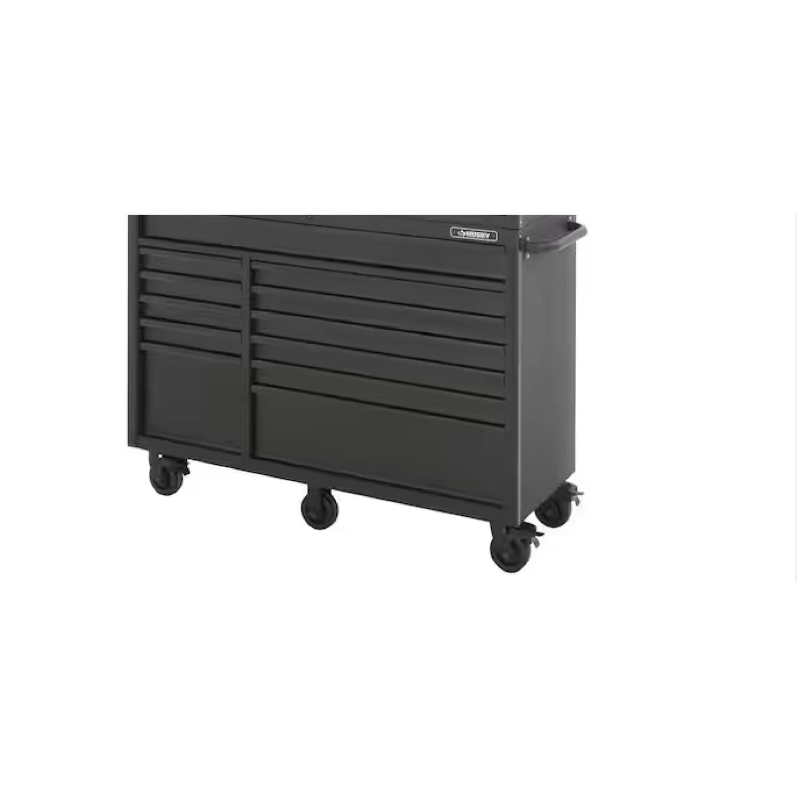 DALLAS LOCATION - Husky 56 in. W x 22 in. D Heavy Duty 23-Drawer Combination Rolling Tool Chest and Top Tool Cabinet Set in Matte Black