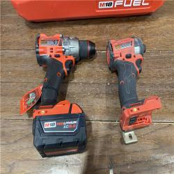 AS-ISMilwaukee M18 FUEL 18V Lithium-Ion Brushless Cordless Hammer Drill and Impact Driver Combo Kit (2-Tool) with 2 Batteries