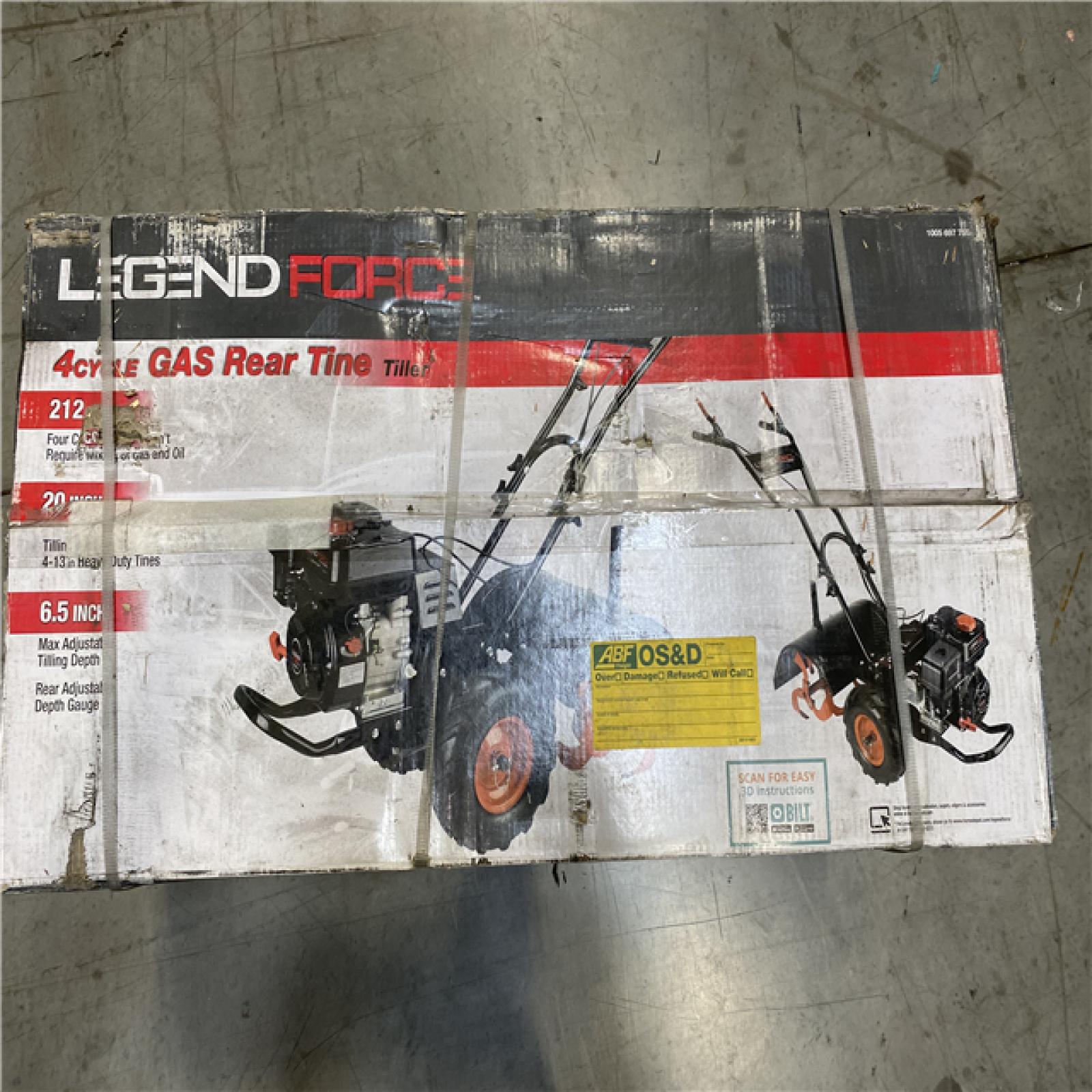 DALLAS LOCATION - Legend Force 20 in. 212 cc Gas Rear Tine Tiller, Forward/Reverse