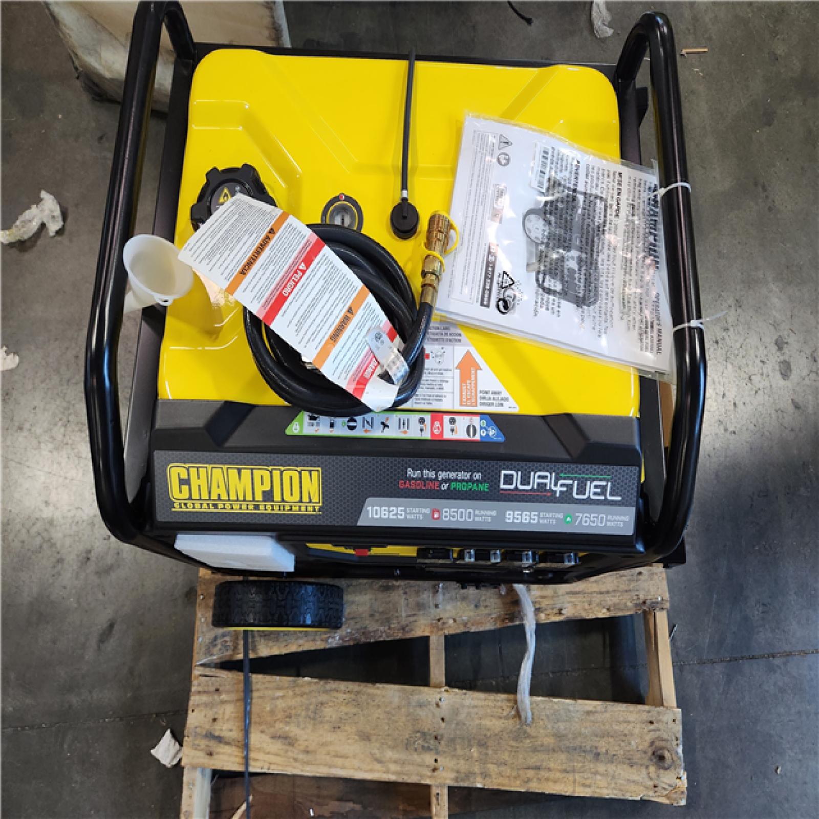 California AS-IS Champion Power Equipment 10625 7650 Watts Gas & Propane Powered Dual-Fuel Portable Generator with CO Shield Technology