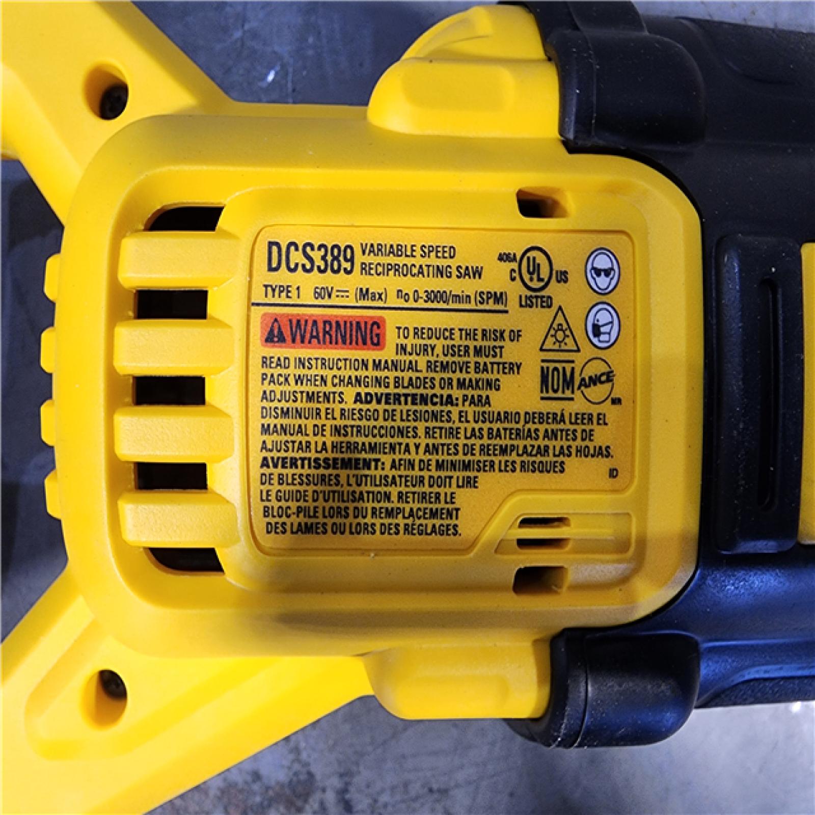 HOUSTON LOCATION - AS-IS DeWalt DCS389B FLEXVOLT 60V MAX Cordless Brushless Reciprocating Saw (Tool-Only)