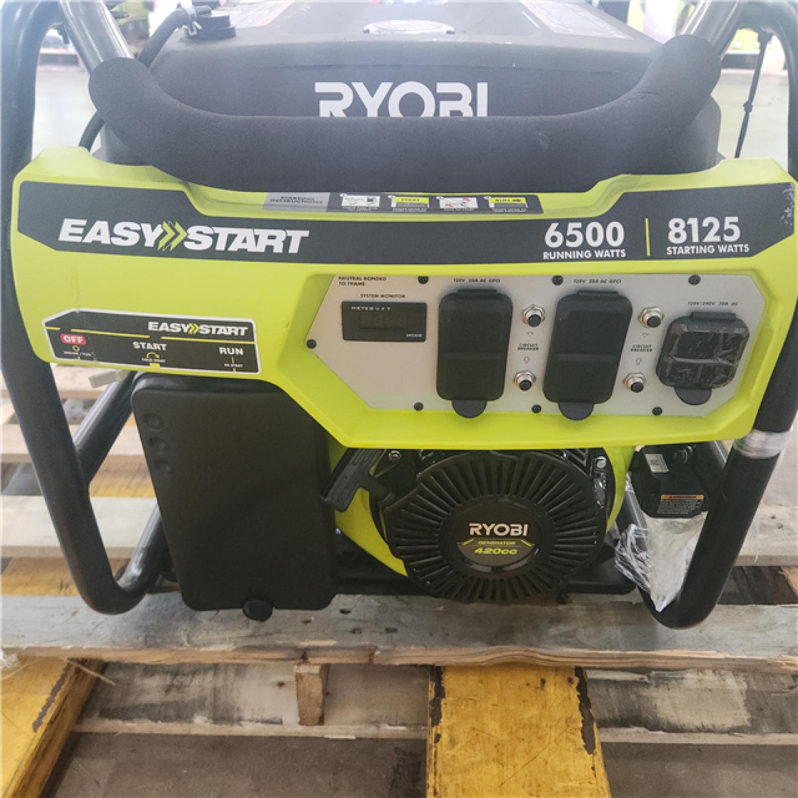 Houston Location - AS-IS Ryobi 6,500 Running Watts 8,125 Starting Watts Easy Start Generator