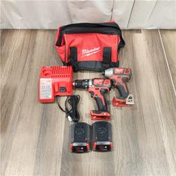 AS IS Milwaukee M18 18V Cordless Brushed 2 Tool Drill/Driver and Impact Driver Kit