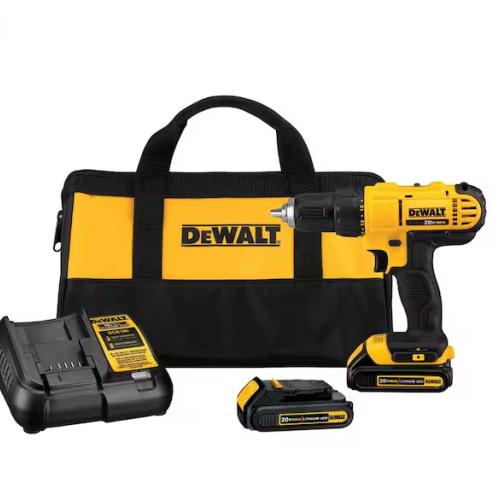 NEW! - DEWALT 20V MAX Cordless 1/2 in. Drill/Driver, (2) 20V 1.3Ah Batteries, Charger and Bag