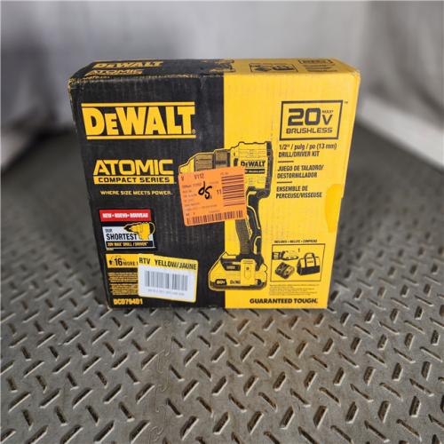 HOUSTON LOCATION - AS-IS (APPEARS LIKE NEW) DeWalt ATOMIC COMPACT SERIES 20V MAX* Brushless Cordless 1/2 in. Drill/Driver