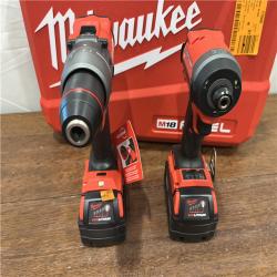 AS-IS Milwaukee M18 FUEL 18V Lithium-Ion Brushless Cordless Hammer Drill and Impact Driver Combo Kit (2-Tool) with 2 Batteries