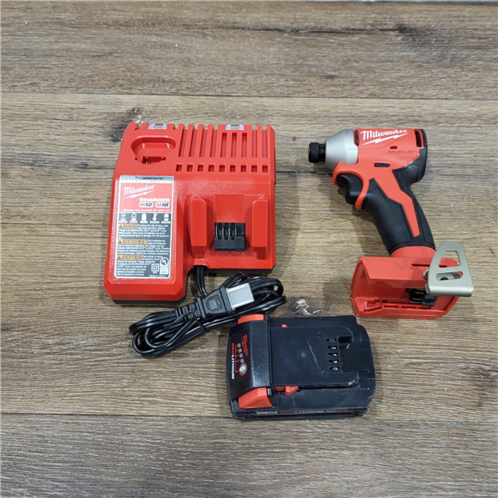 AS-IS Milwaukee M18 Compact Brushless 1/4  Hex Impact Driver Kit