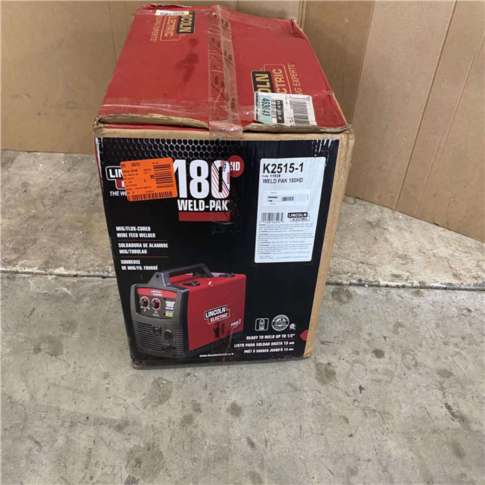 Houston location AS-IS LINCOLN Weld-Pak 180 Amp MIG Flux-Core Wire Feed Welder, 230V, Aluminum Welder with Spool Gun Sold Separately