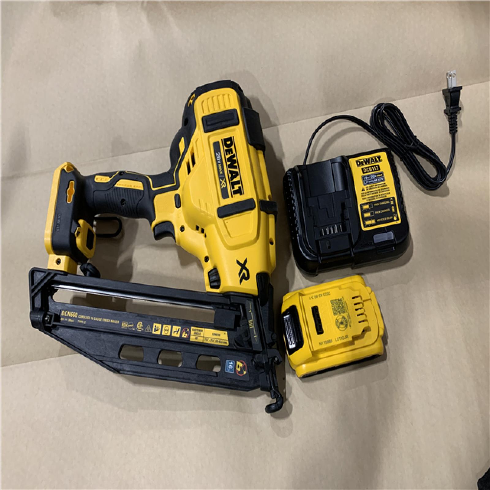 AS-IS DEWALT Cordless 20V Max XR Angled Finish Nailer (Tool Only)