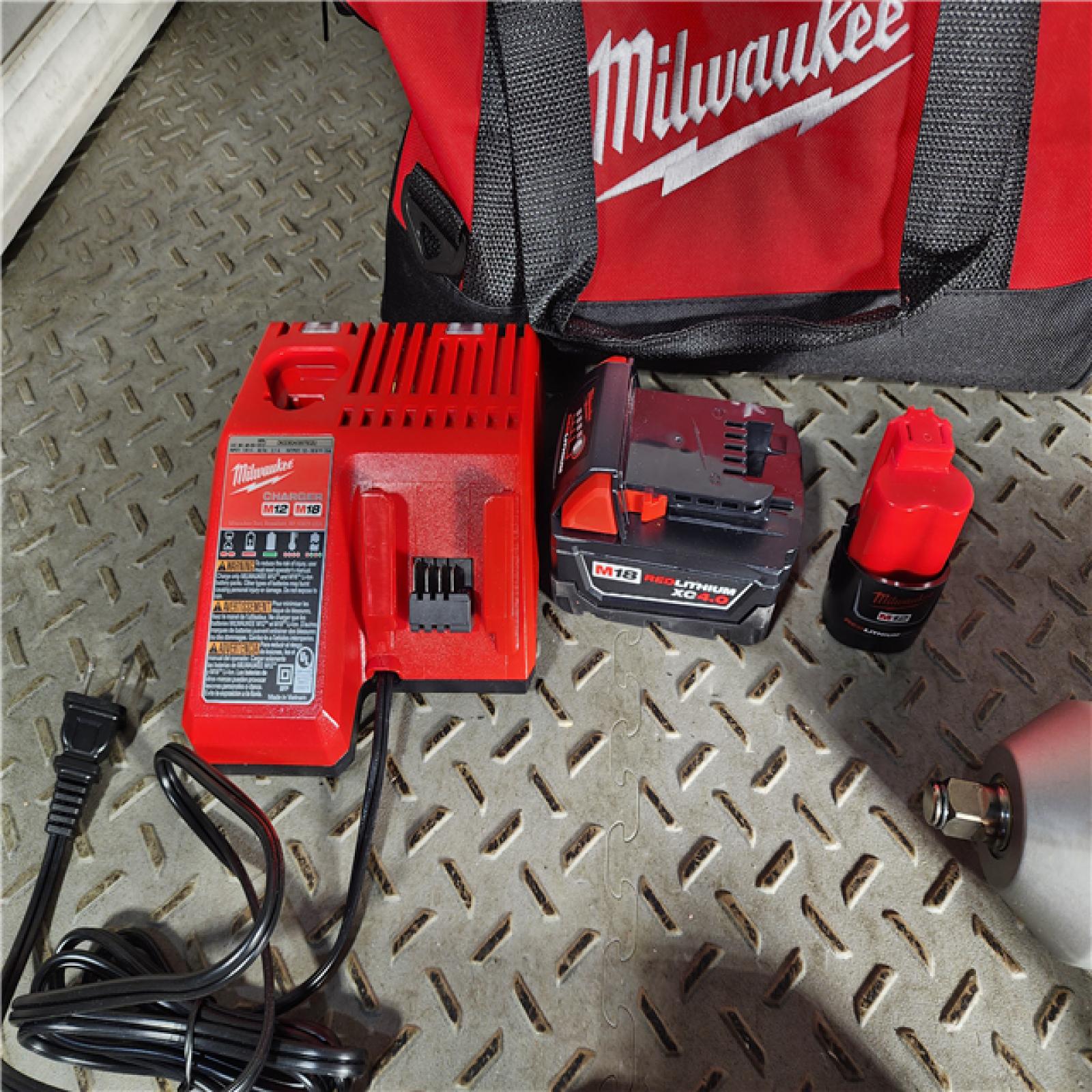 HOUSTON LOCATION - AS-IS M12/M18 12/18V Lithium-Ion Cordless 3/8 in. Ratchet and 1/2 in. High Torque Impact Wrench with Friction Ring Combo Kit