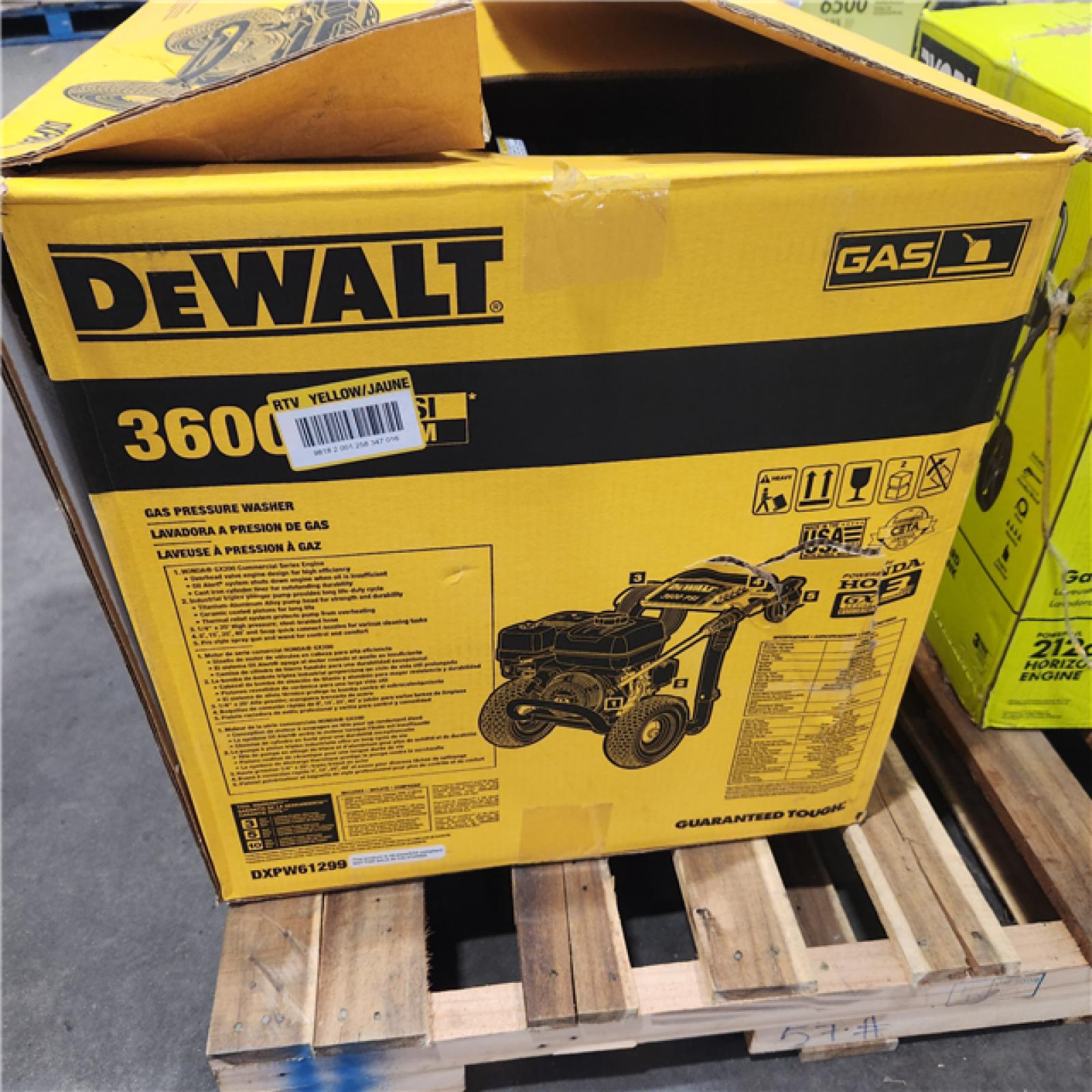 Dallas Location - As-Is DEWALT DXPW61299 3600 PSI 2.5 GPM Gas Powered Pressure Washer