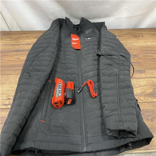 AS IS Milwaukee M12 12V Womens Heated Axis Jacket with Battery, Black, Size Medium - F102B-21M