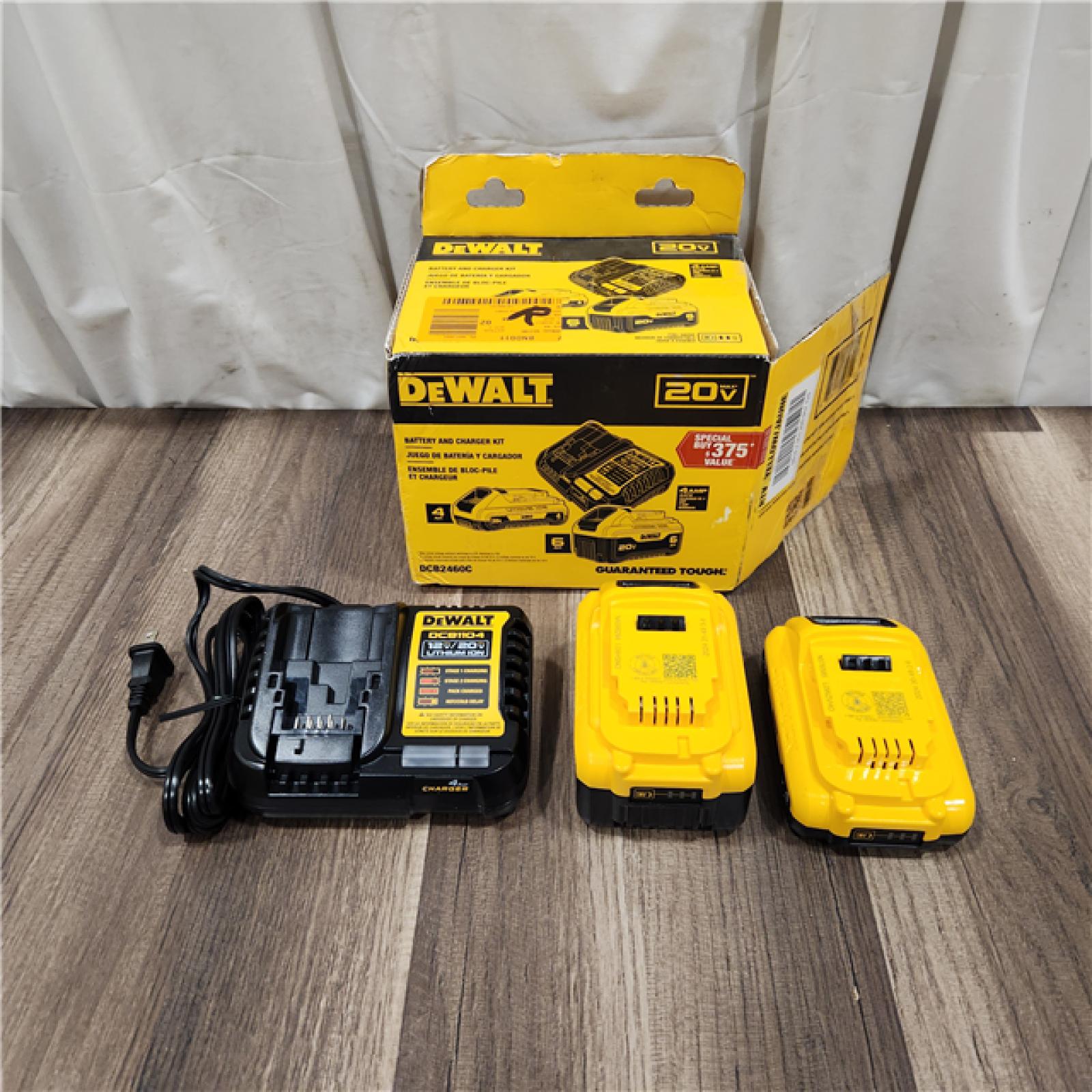 AS IS DEWALT 20V MAX Lithium-Ion 6.0Ah and 4.0Ah Battery and Charger Starter Kit