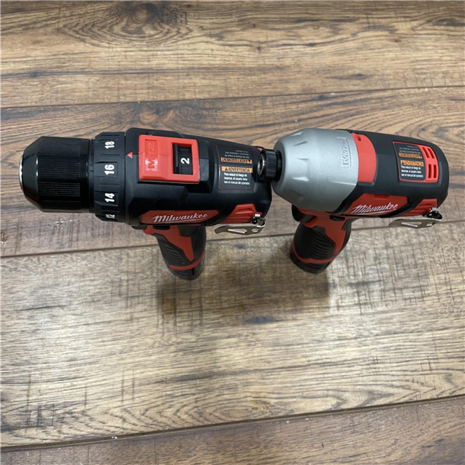 AS-IS Milwaukee M12 12V Lithium-Ion Cordless Drill Driver/Impact Driver Combo Kit