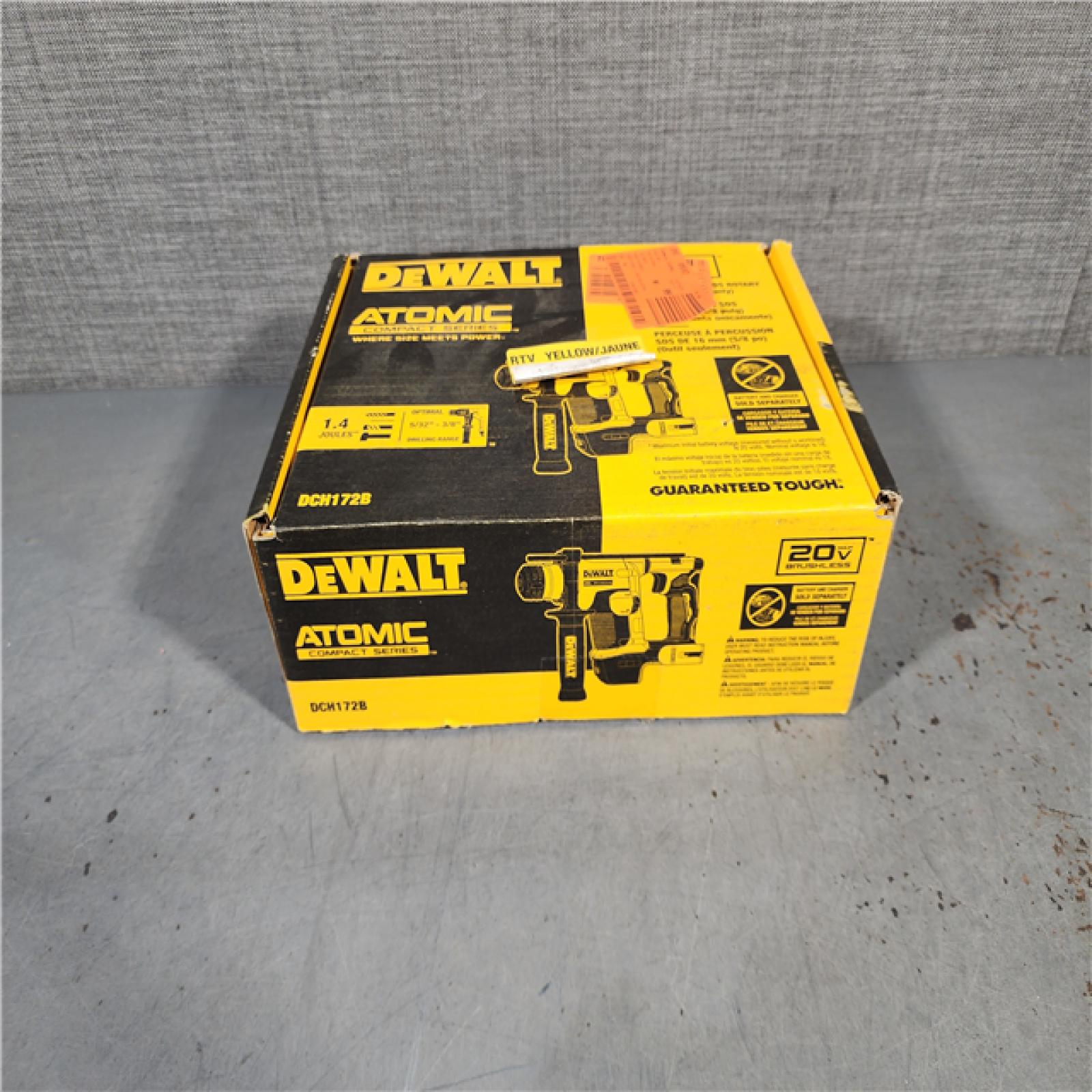 HOUSTON LOCATION - AS-IS Dewalt DCH172B MAX Atomic 20V 5/8 Inch Brushless Cordless SDS Plus Rotary Hammer (Tool Only)