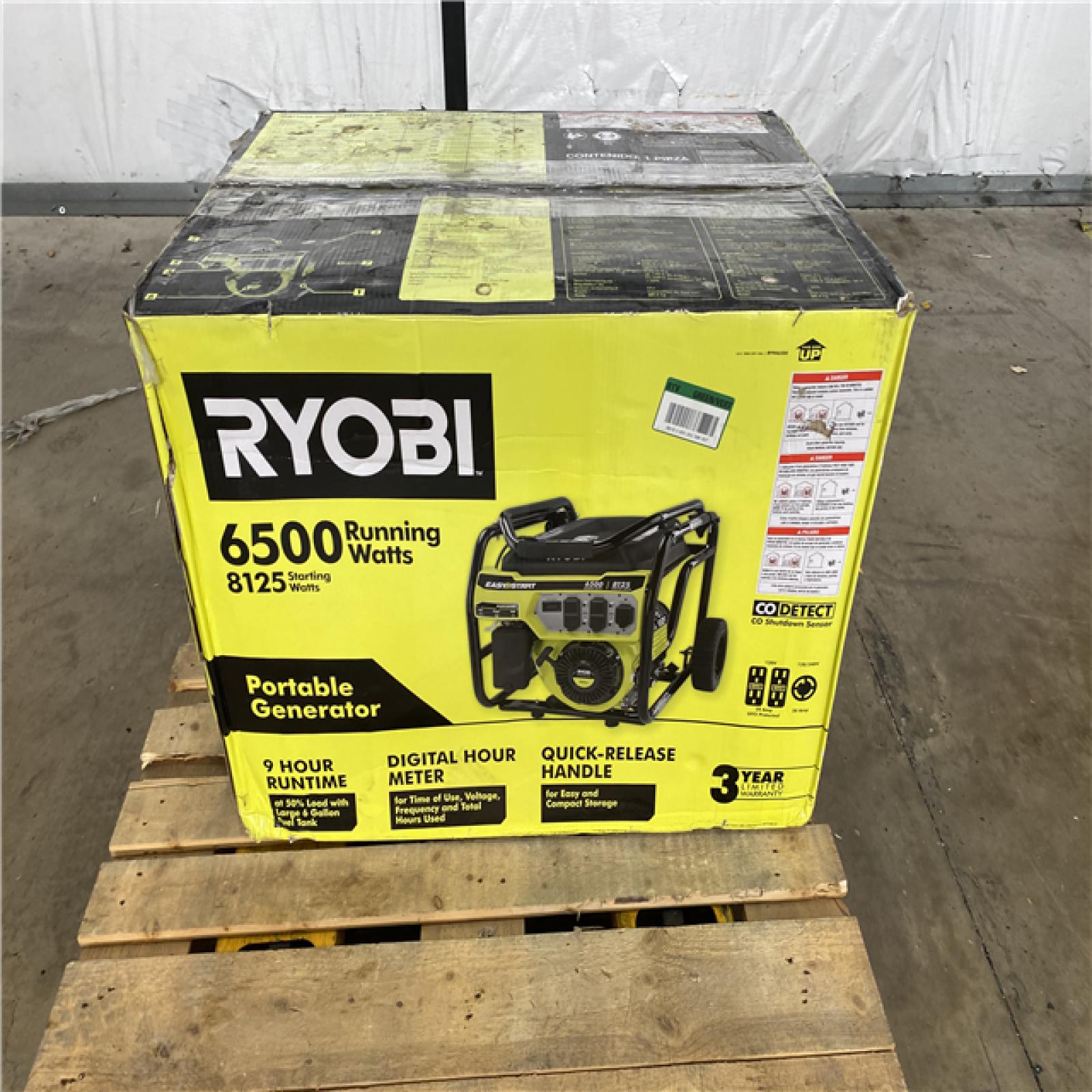 Houston Location - AS-IS Ryobi 6,500 Running Watt 8,125 Starting Watt Gasoline Powered Generator