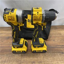 AS IS Dewalt DCK225D2 20V MAX ATOMIC Brushless Compact Lithium-Ion 1/2 in. Cordless Drill Driver and 1/4 in. Impact Driver Combo Kit with 2 Batteries 2 Ah