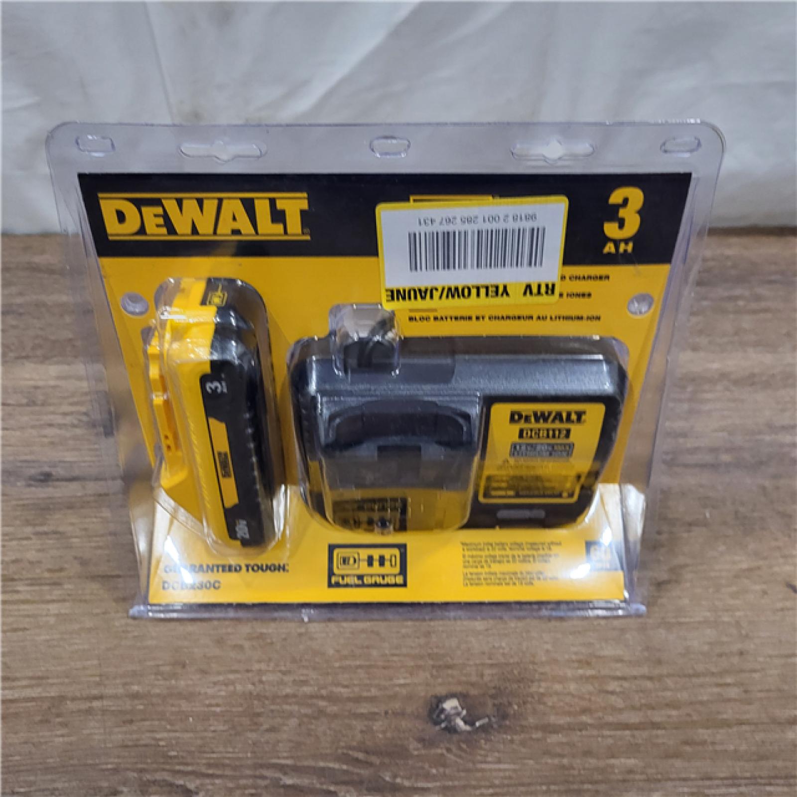 AS-IS DEWALT 20-Volt MAX Lithium-Ion Battery Pack 3.0Ah with Charger