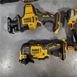 HOUSTON LOCATION - AS-IS (APPEARS LIKE NEW) DeWalt 20V MAX ATOMIC Cordless Brushless 4 Tool Combo Kit