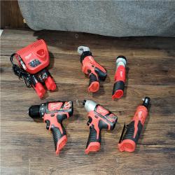 CALIFORNIA NEW MILWAUKEE M12 5-TOOL COMBO KIT (2 BATTERIES, 1 CHARGER, AND BAG INCLUDED)